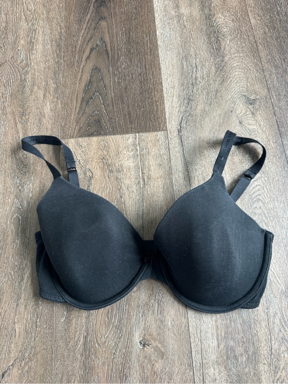 Victoria’s Secret Cotton Everyday Black T-Shirt Bra Size 34DD